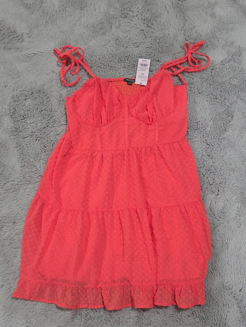 Target Wild Fable Coral Tie-Shoulder Tiered Sundress